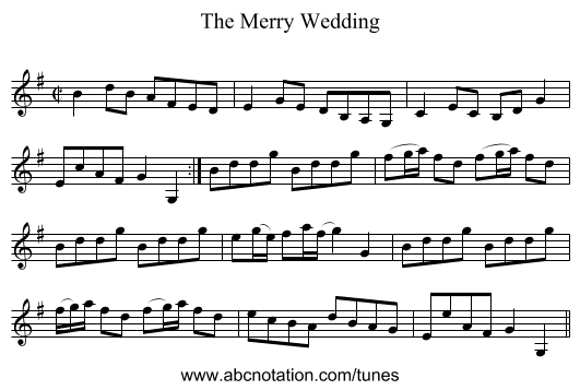 Merry Wedding, The - staff notation