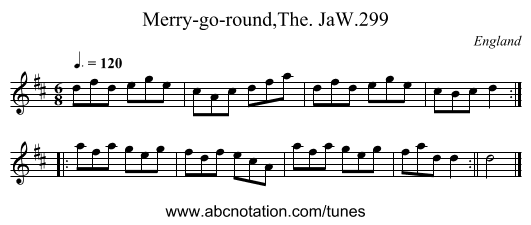 Merry-go-round,The. JaW.299 - staff notation