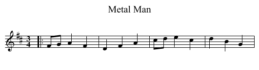 Metal Man - staff notation