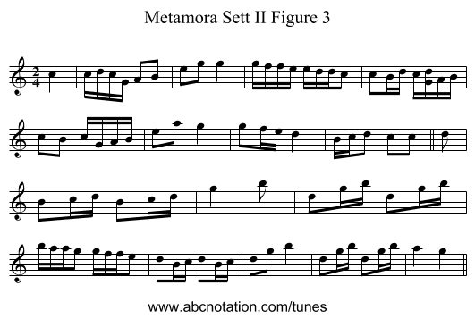 Metamora Sett II Figure 3 - staff notation