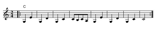 Metounicanka - staff notation