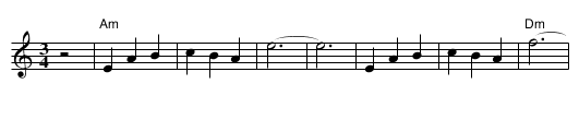 Mets&auml;kukkia  (Am) - staff notation