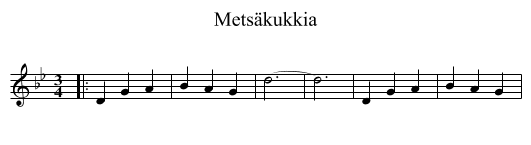 Metsäkukkia - staff notation