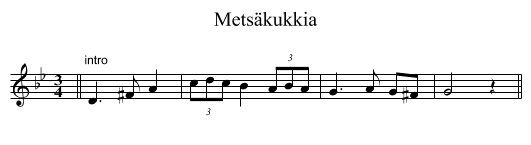 Metsäkukkia - staff notation
