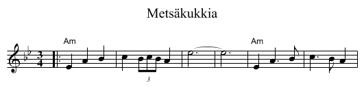 Metsäkukkia - staff notation