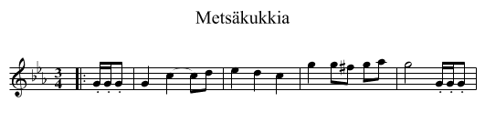 Metsäkukkia - staff notation