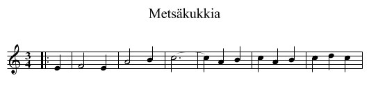 Metsäkukkia - staff notation
