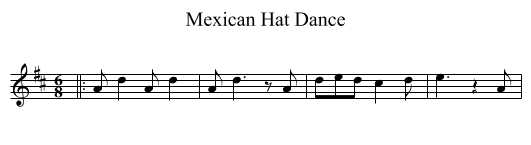 Mexican Hat Dance - staff notation