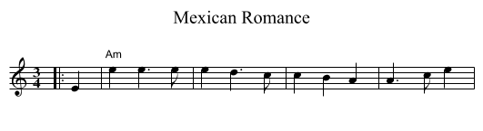 Mexican Romance - staff notation