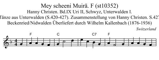 Mey scheeni Muirä. F (st10352) - staff notation
