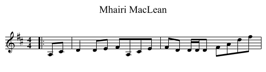 Mhairi MacLean - staff notation