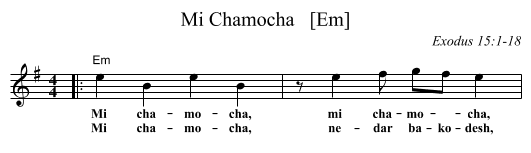 Mi Chamocha   [Em] - staff notation