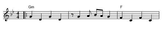 Mi Chamocha   [Gm] - staff notation