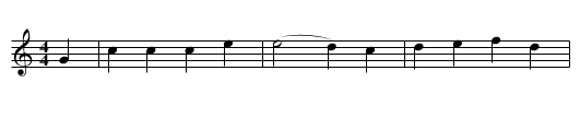 Mi fum yn caru lodes - staff notation