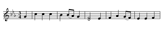 Mi roddais fy ffansi mor bell - staff notation