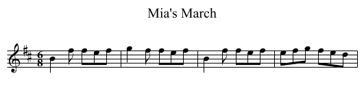 Mia's March - staff notation