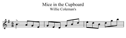Mice in the Cupboard - staff notation
