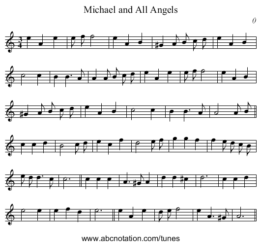 Michael and All Angels - staff notation