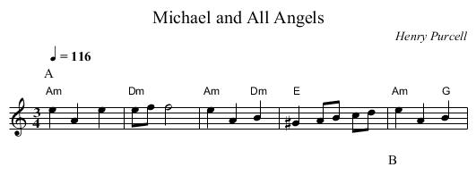 Michael and All Angels - staff notation