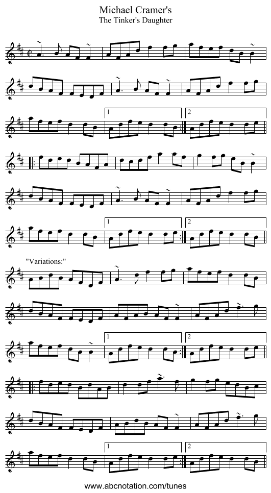 Michael Cramer's - staff notation