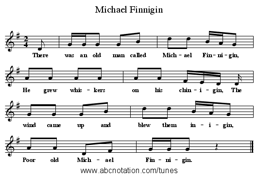 Michael Finnigin - staff notation