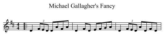 Michael Gallagher's Fancy - staff notation