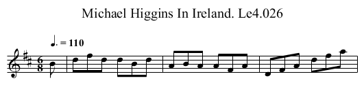 Michael Higgins In Ireland. Le4.026 - staff notation