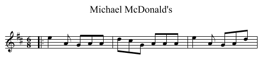 Michael McDonald's - staff notation