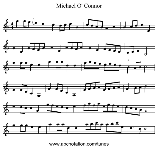 Michael O' Connor - staff notation