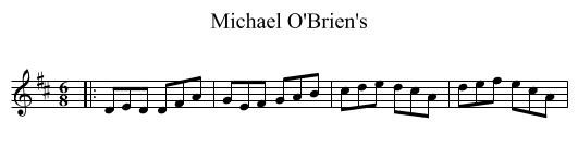 Michael O'Brien's - staff notation