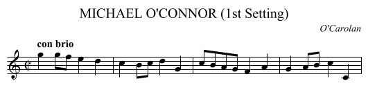 MICHAEL O'CONNOR (1st Setting) - staff notation