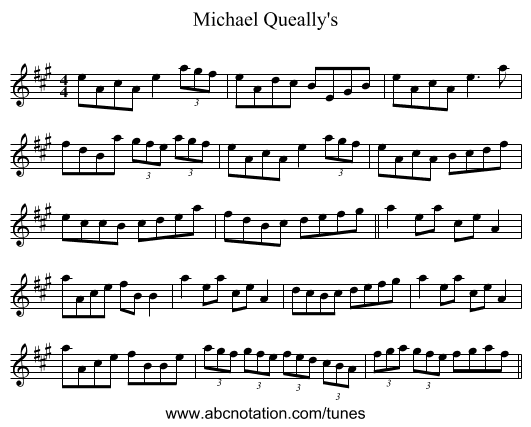 Michael Queally's - staff notation