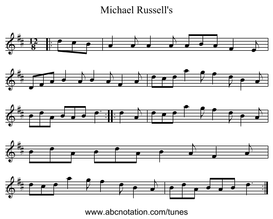 Michael Russell's - staff notation