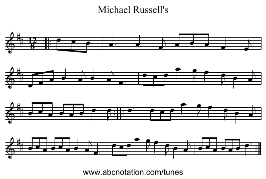Michael Russell's - staff notation