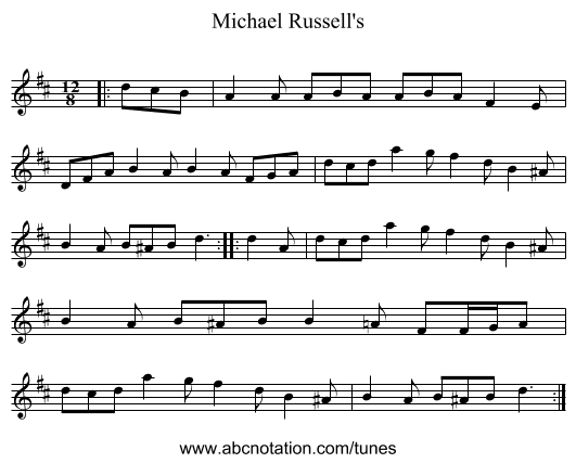 Michael Russell's - staff notation