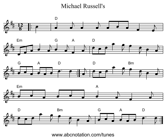 Michael Russell's - staff notation