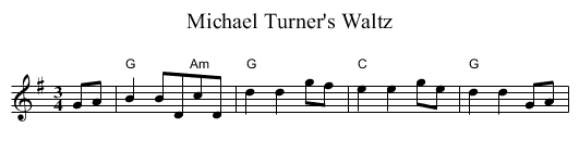 Michael Turner's Waltz - staff notation