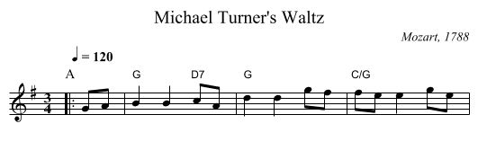 Michael Turner's Waltz - staff notation