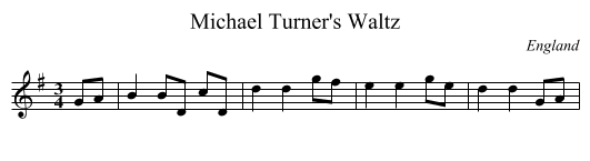 Michael Turner's Waltz - staff notation