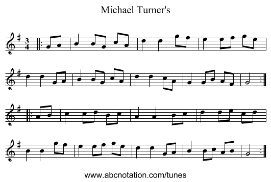 Michael Turner's - staff notation