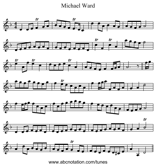 Michael Ward - staff notation