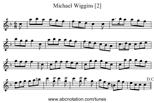 Michael Wiggins [2] - staff notation