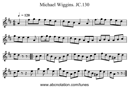 Michael Wiggins. JC.130 - staff notation