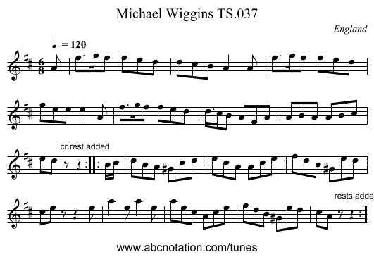Michael Wiggins TS.037 - staff notation