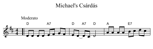Michael's Cs&aacute;rd&aacute;s - staff notation