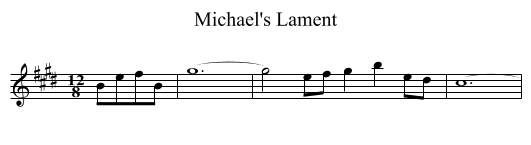 Michael's Lament - staff notation