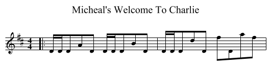 Micheal's Welcome To Charlie - staff notation