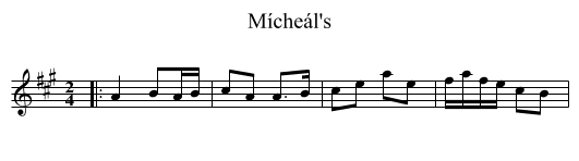 Mícheál's - staff notation