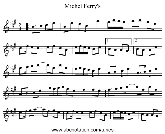 Michel Ferry's - staff notation
