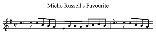 Micho Russell's Favourite - staff notation